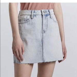 Current Elliott Frayed Denim Skirt. Five pocket Jean Skirt with Frayed Hem new